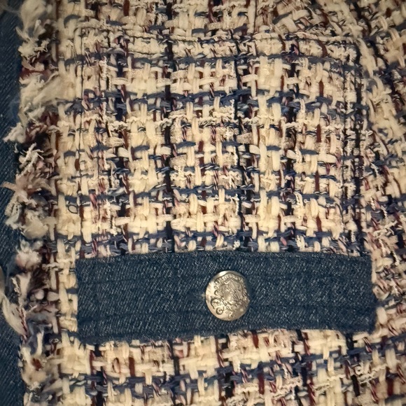 Veronica Beard Multicolor Tweed Blazer with Blue Trim - Picture 8 of 11